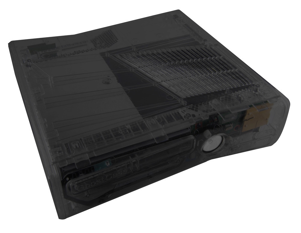 Xbox 360 Slim Ghost Case w/ LED's & More - Crystal Black