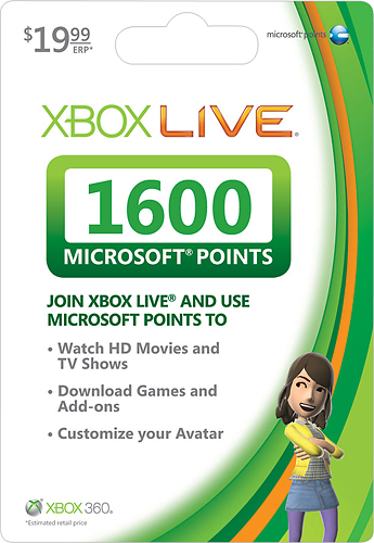 Microsoft - Xbox Live 1,600 Points Card